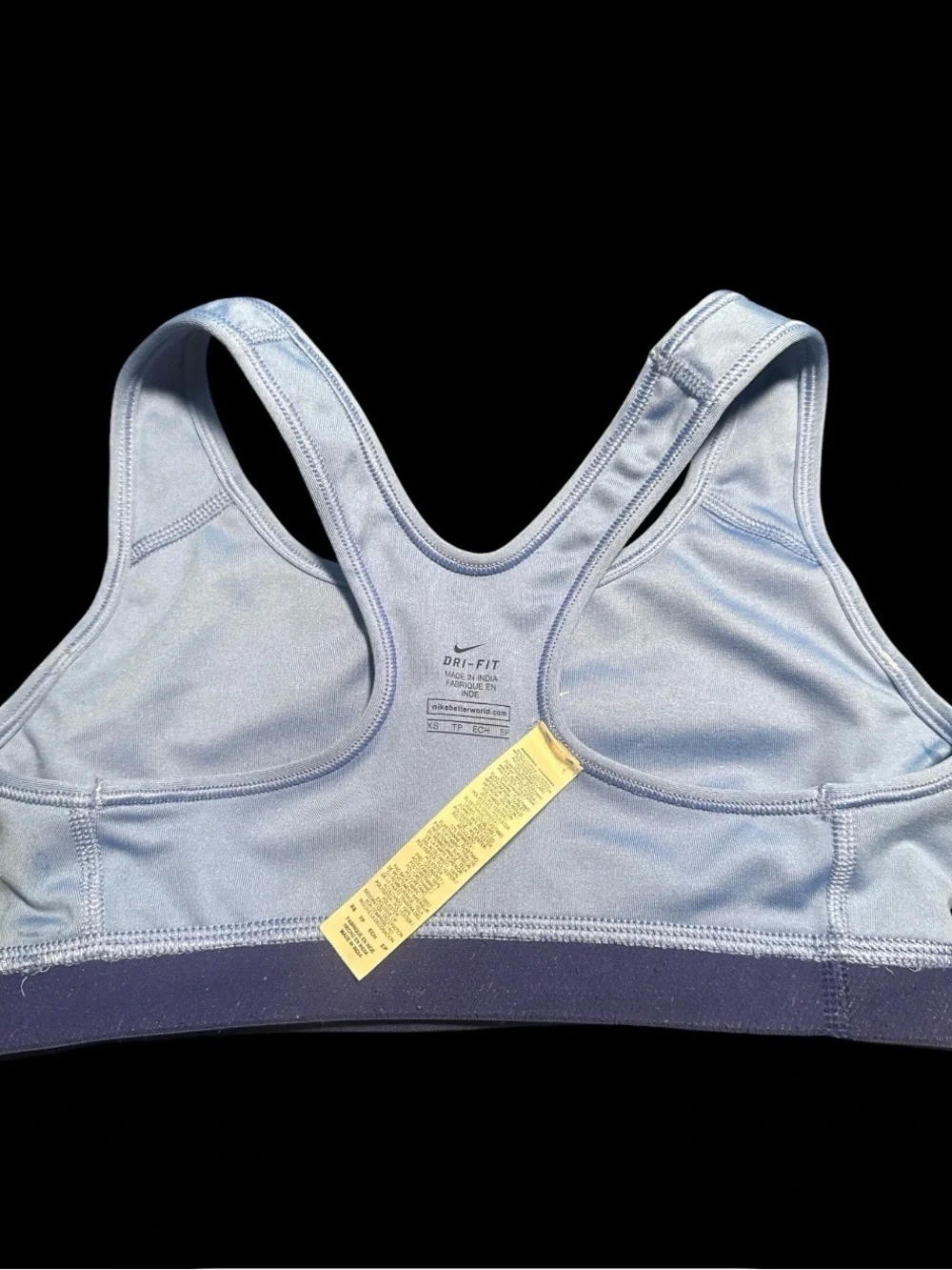 Nike blue Sports Bra with Navy Band & white Logo
